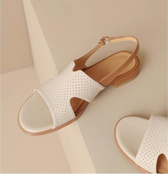 Comfortable Open Toe Low Heel Suede Women Sandals