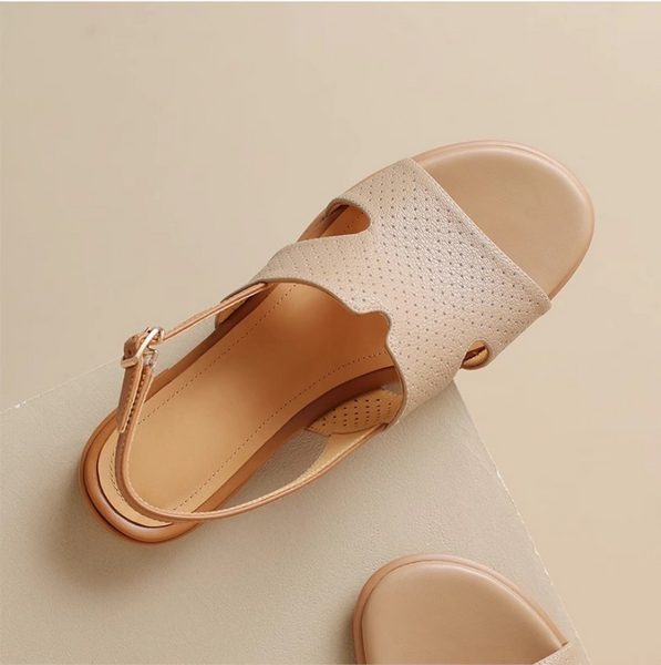 Comfortable Open Toe Low Heel Suede Women Sandals