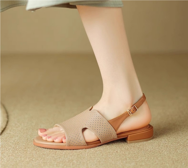 Comfortable Open Toe Low Heel Suede Women Sandals