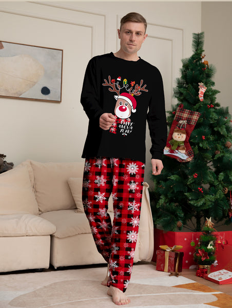 Black Christmas Pajamas Snowflake Family Matching Outfits