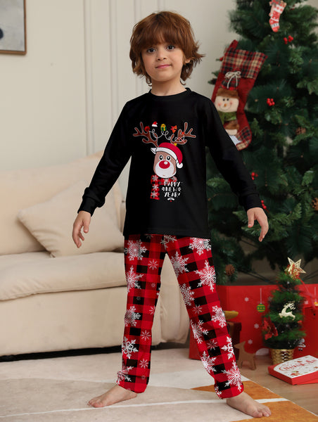 Black Christmas Pajamas Snowflake Family Matching Outfits