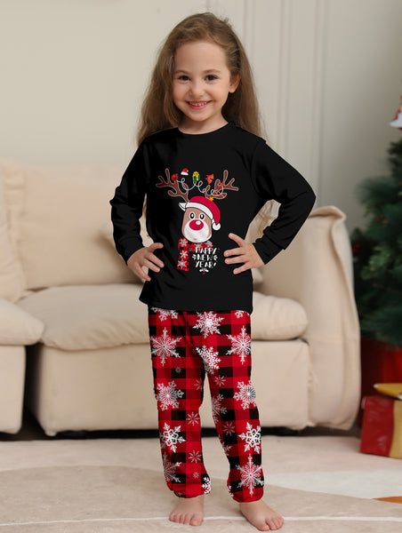 Black Christmas Pajamas Snowflake Family Matching Outfits