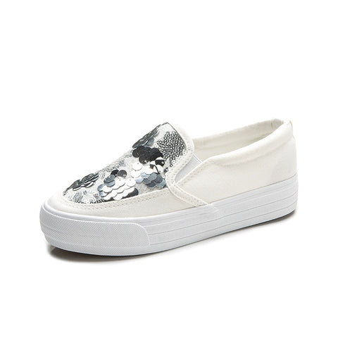 Comfortable Platform Sequined Loafers