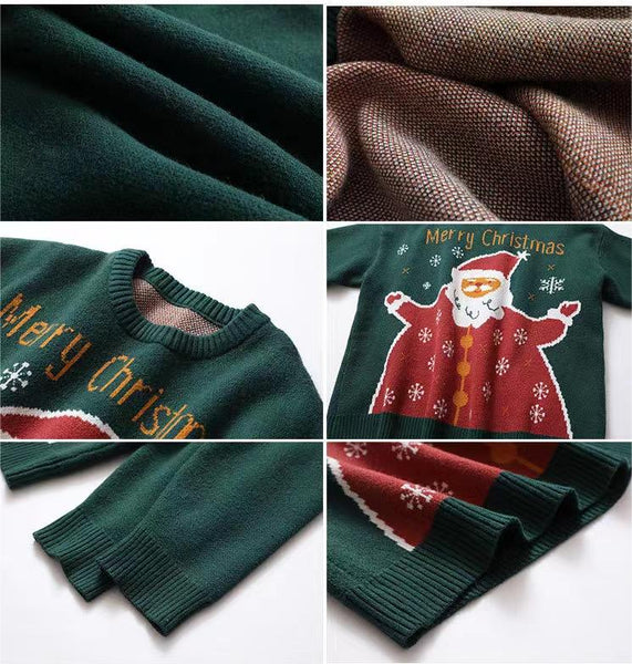 Oversized Christmas Sweater Round Neck Pullover