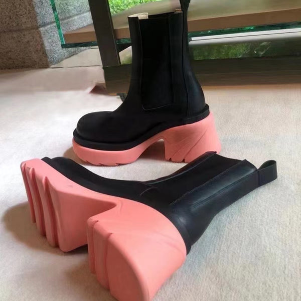 Chelsea Colorblock Platform Boots