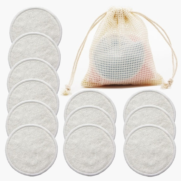 12pcs/Pack Reusable Bamboo Makeup Remover Pads