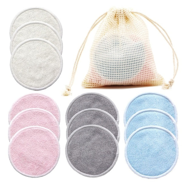 12pcs/Pack Reusable Bamboo Makeup Remover Pads